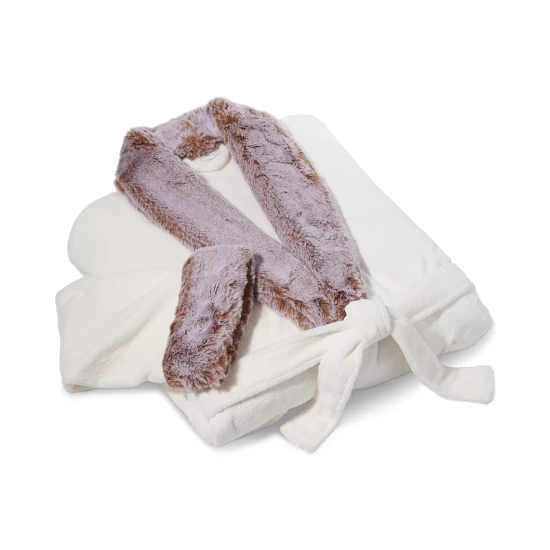 Budget ๐ Hotel Collection Faux Fur Robe, Created For Macy's Brown Combo ๐คฉ - Image 5