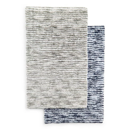 Budget ๐ฅฐ Hotel Collection Textured Stripe Bath Rug, 22 X 36, Created For Macy's Blue ๐ - Image 2