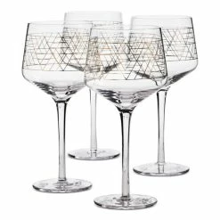Cheap 🌟 Hotel Collection Gold Decal Wine Glasses, Set Of 4, Created For Macy's Clear ⭐