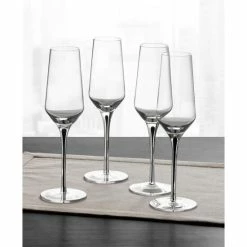 Cheap 😀 Hotel Collection Black Stem Champagne Glasses, Set Of 4, Created For Macy's No Color ⭐